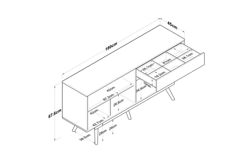 Islen Konsollbord 180 cm - Mørkebrun/Hvit - Møbler - Bord - Avlastningsbord & sidobord - Konsollbord & gangbord