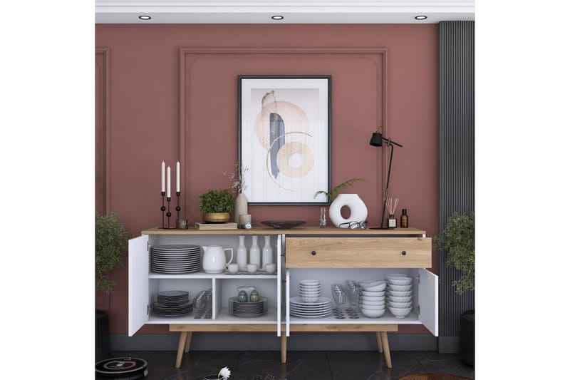 Islen Konsollbord 180 cm - Mørkebrun/Hvit - Møbler - Bord - Avlastningsbord & sidobord - Konsollbord & gangbord