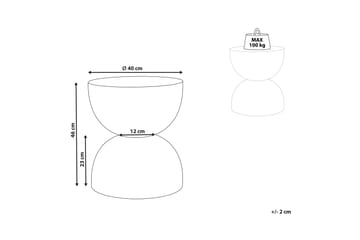 Jacksonville Sidebord 40 cm - Hvit/Blå - Møbler - Bord - Avlastningsbord & sidobord - Lampebord & sidebord