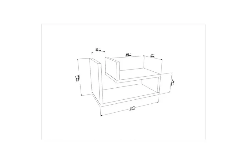 Jarlech Nattbord 45 cm - Rød - Møbler - Bord - Avlastningsbord & sidobord - Sengebord & nattbord
