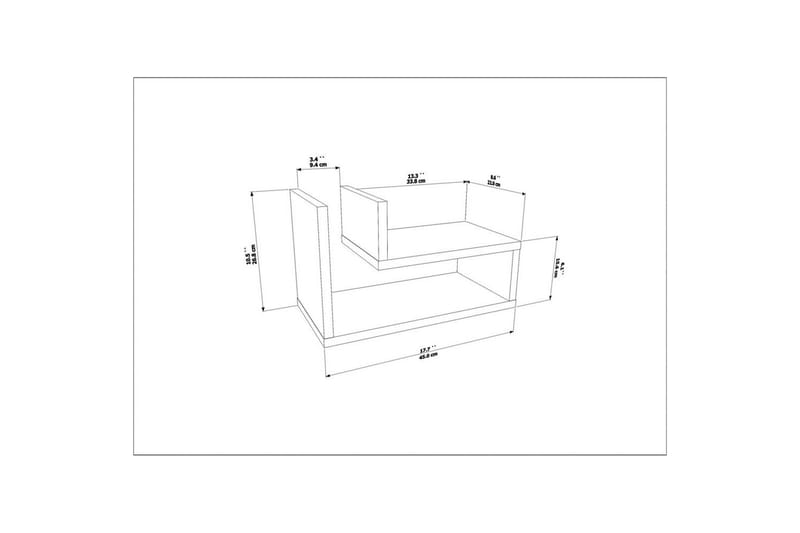 Jarlech Nattbord 45 cm - Rød - Møbler - Bord - Avlastningsbord & sidobord - Sengebord & nattbord