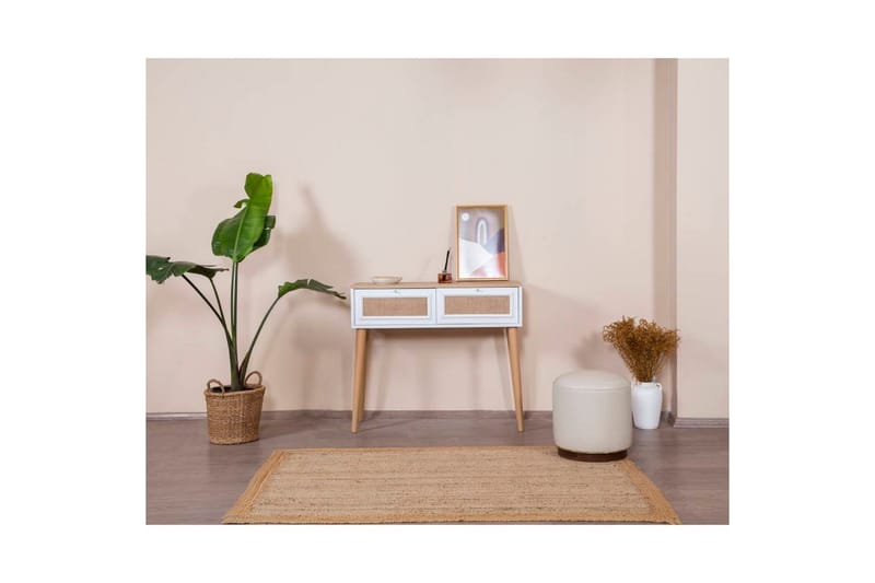 Jatinder Sidebord 95 cm - Hvitfarget tre/Mellomfarget tre - Møbler - Bord - Avlastningsbord & sidobord - Lampebord & sidebord