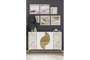 Jorel Konsollbord 120 cm - Hvit/Gull - Møbler - Bord - Avlastningsbord & sidobord - Konsollbord & gangbord