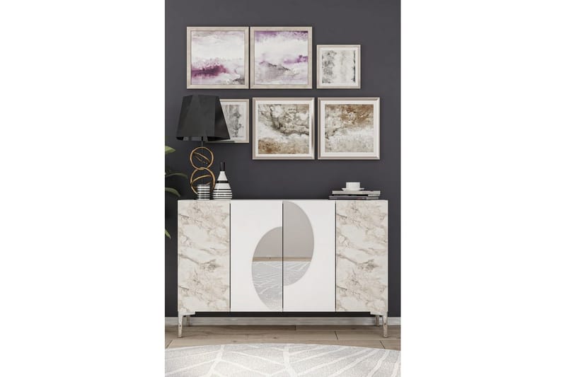 Jorel Konsollbord 120 cm - Hvit/Sølv - Møbler - Bord - Avlastningsbord & sidobord - Konsollbord & gangbord