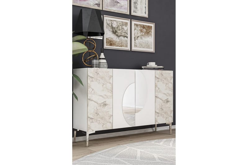 Jorel Konsollbord 120 cm - Hvit/Sølv - Møbler - Bord - Avlastningsbord & sidobord - Konsollbord & gangbord