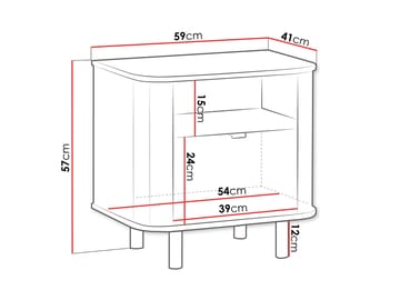 Joriel Nattbord 59 cm - Hvit|svart - Møbler - Bord - Avlastningsbord & sidobord - Sengebord & nattbord