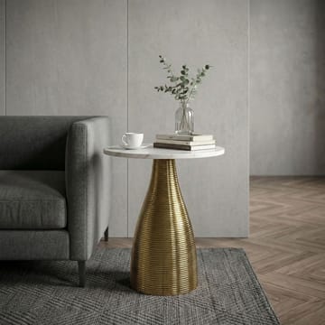 Junara sidebord 40 cm - Hvit og gull - Møbler - Bord - Avlastningsbord & sidobord - Brettbord og småbord