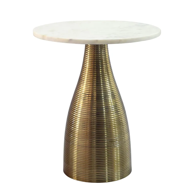 Junara sidebord 40 cm - Hvit og gull - Møbler - Bord - Avlastningsbord & sidobord - Brettbord og småbord