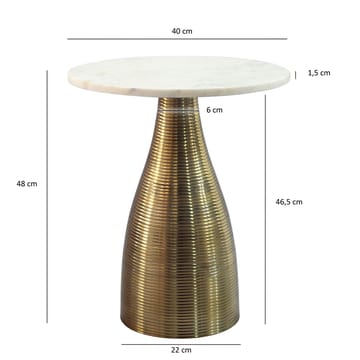 Junara sidebord 40 cm - Hvit og gull - Møbler - Bord - Avlastningsbord & sidobord - Brettbord og småbord