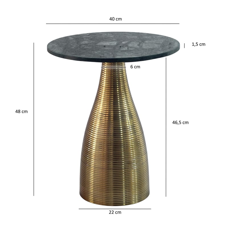 Junara sidebord 40 cm - Mørkegrønn og gull - Møbler - Bord - Avlastningsbord & sidobord - Brettbord og småbord