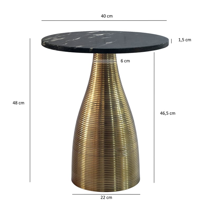 Junara sidebord 40 cm - Svart og gull - Møbler - Bord - Avlastningsbord & sidobord - Brettbord og småbord
