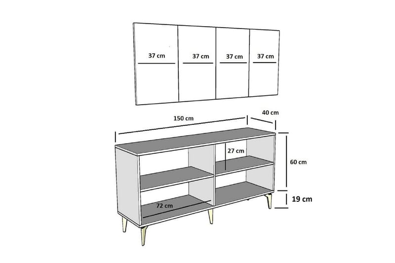 Junes Konsollbord 150 cm - Hvit/Sølv - Møbler - Bord - Avlastningsbord & sidobord - Konsollbord & gangbord
