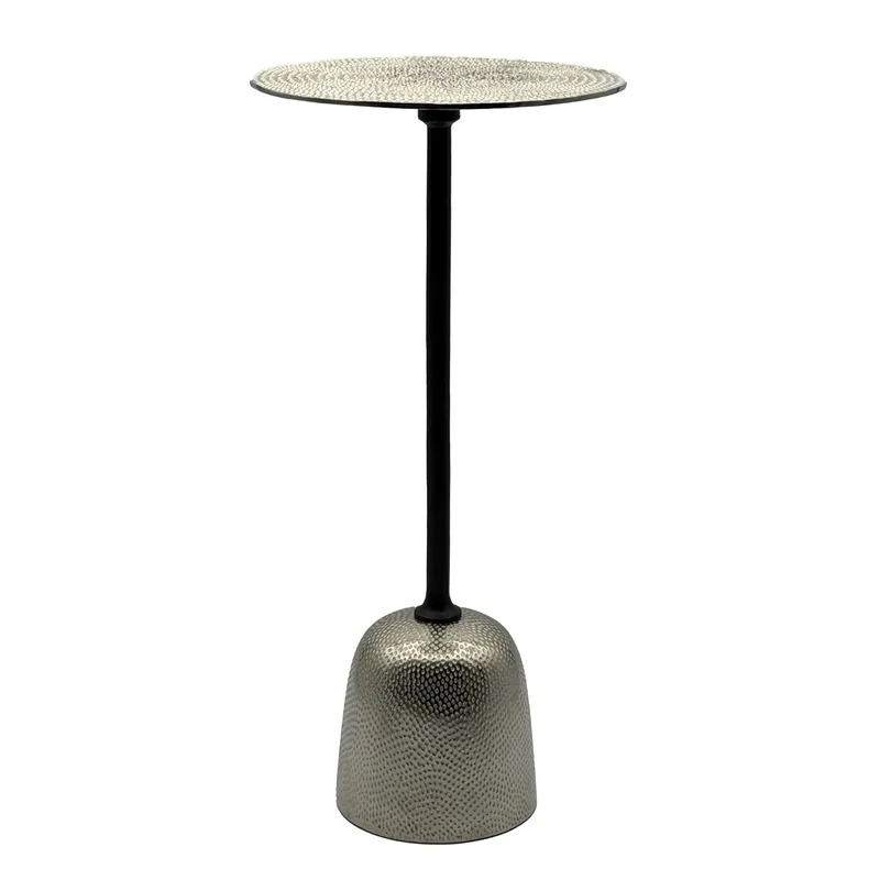 Junira sidebord 29 cm, Nikkelsølv og svart