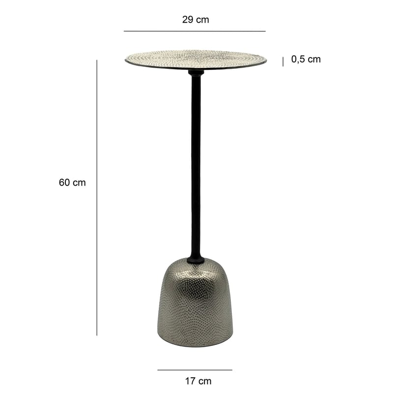 Junira sidebord 29 cm - Nikkelsølv og svart - Møbler - Bord - Avlastningsbord & sidobord - Pidestall & blomsterpidestall