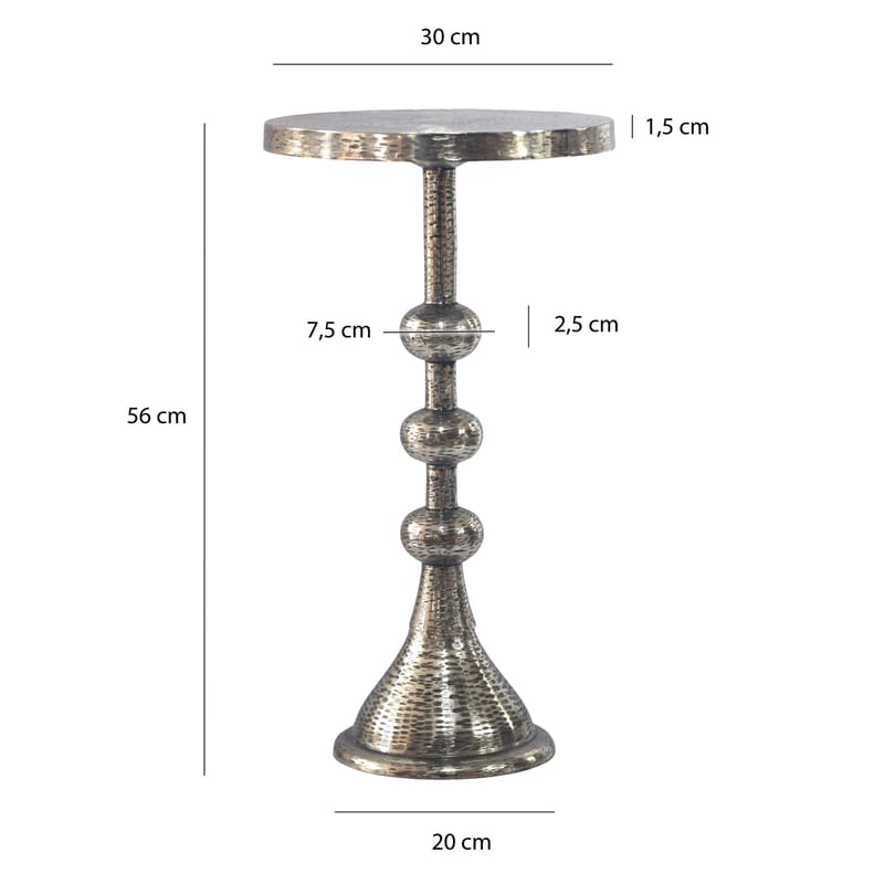 Junora sidebord 30 cm industriell stil - sølvfarget - Møbler - Bord - Avlastningsbord & sidobord - Pidestall & blomsterpidestall