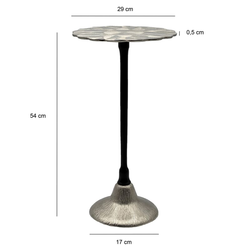 Junova sidebord 29 cm industriell stil - Sølvfarget og svart - Møbler - Bord - Avlastningsbord & sidobord - Brettbord og småbord