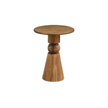 Kalren rundt sidebord 35 cm i massivt mangotre - brun - Møbler - Bord - Avlastningsbord & sidobord - Pidestall & blomsterpidestall