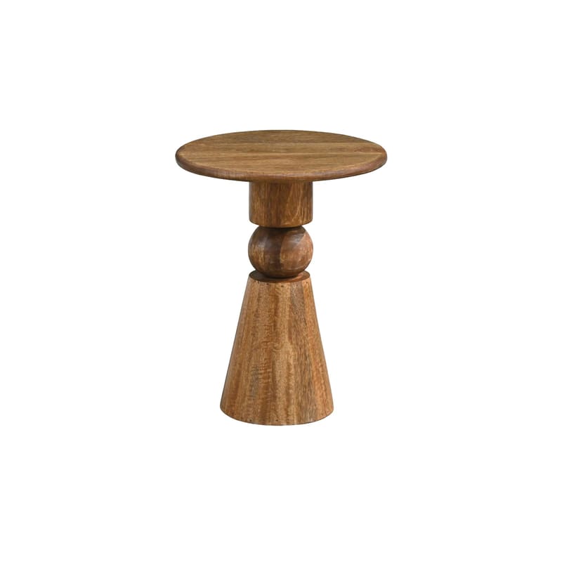 Kalren rundt sidebord 35 cm i massivt mangotre - brun - Møbler - Bord - Avlastningsbord & sidobord - Pidestall & blomsterpidestall