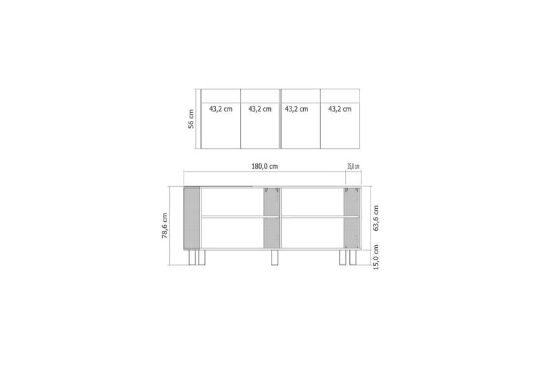 Katsuyoshi Konsollbord 180 cm - Natur/Hvit - Møbler - Bord - Avlastningsbord & sidobord - Konsollbord & gangbord