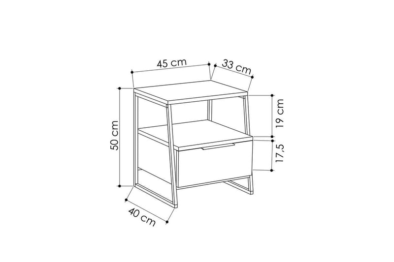 Kavilash nattbord 45 cm - Multifarget - Møbler - Bord - Avlastningsbord & sidobord - Sengebord & nattbord