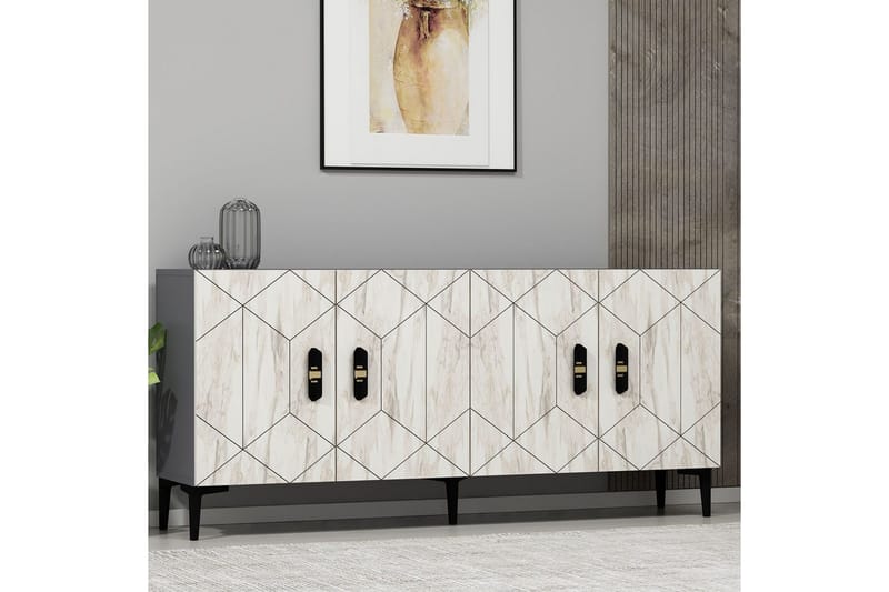 Kaysie Konsollbord 150 cm - Sølv/Antrasitt - Møbler - Bord - Avlastningsbord & sidobord - Konsollbord & gangbord