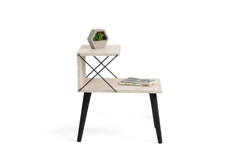 Kaysie Nattbord 50 cm - Svart/Marmor - Møbler - Bord - Avlastningsbord & sidobord - Sengebord & nattbord