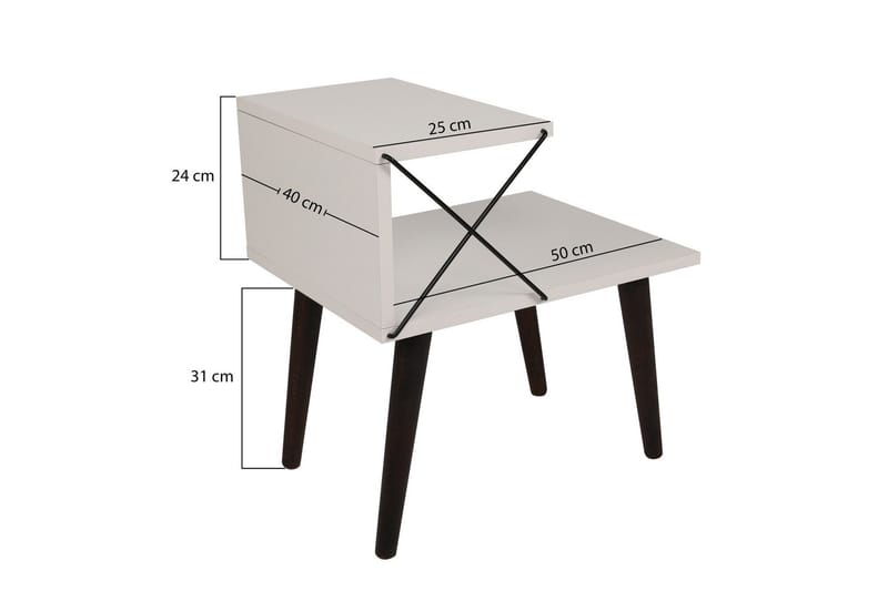 Kaysie Nattbord 50 cm - Svart/Marmor - Møbler - Bord - Avlastningsbord & sidobord - Sengebord & nattbord