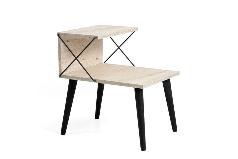Kaysie Nattbord 50 cm - Svart/Marmor - Møbler - Bord - Avlastningsbord & sidobord - Sengebord & nattbord