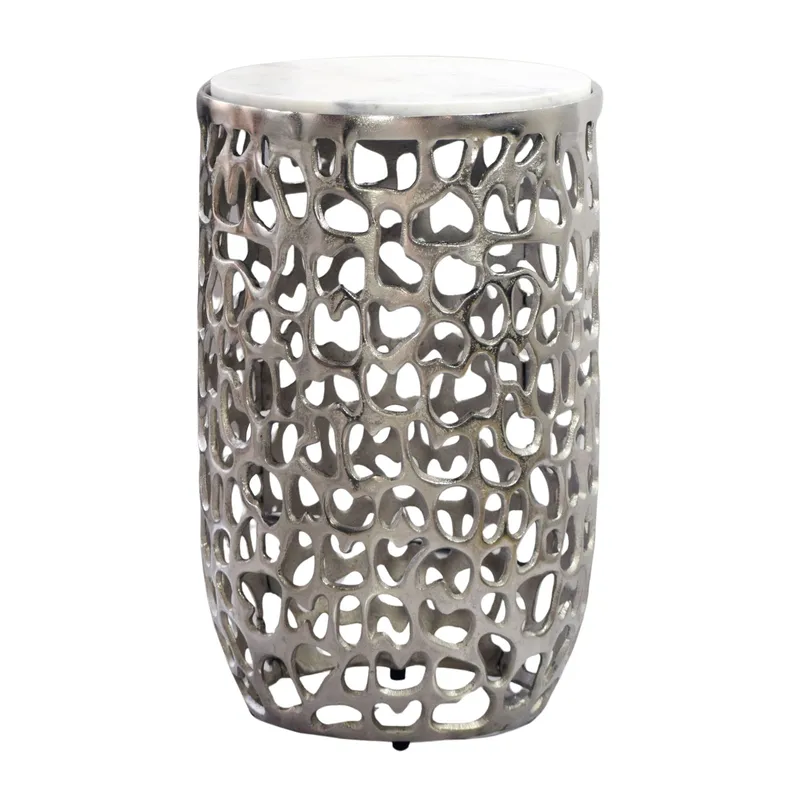 Kelilo sidebord 30 cm, hvit og sølvfarget