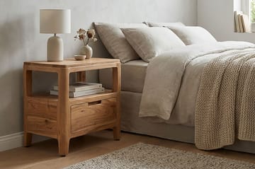Kelira nattbord 45 cm - Varm lysebrun - Møbler - Bord - Avlastningsbord & sidobord - Sengebord & nattbord