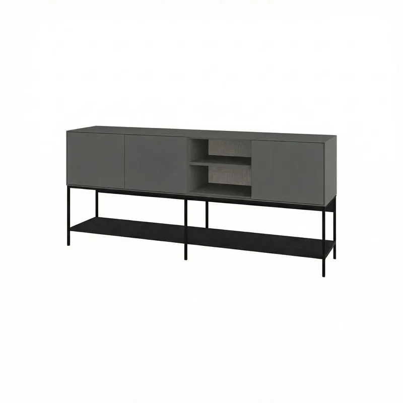 Kenvor Konsoll 180x80x40 cm, Antrasitt, Wood Black, Svart