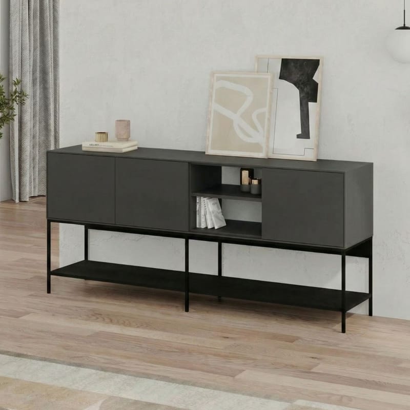 Kenvor Konsoll 180x80x40 cm - Antrasitt, Wood Black, Svart - Møbler - Bord - Avlastningsbord & sidobord - Konsollbord & gangbord