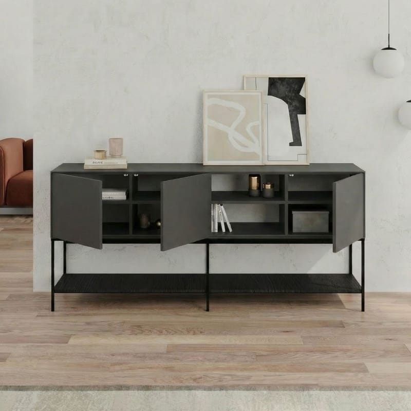 Kenvor Konsoll 180x80x40 cm - Antrasitt, Wood Black, Svart - Møbler - Bord - Avlastningsbord & sidobord - Konsollbord & gangbord
