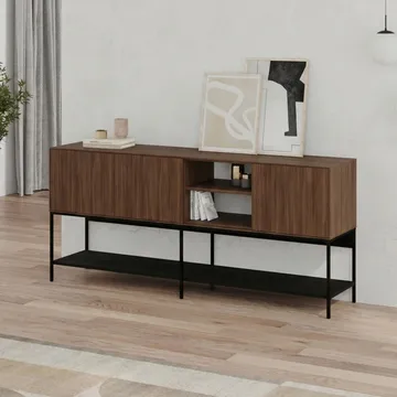 Kenvor Konsoll 180x80x40 cm - Milano Walnut, Wood Black, Black - Møbler - Bord - Avlastningsbord & sidobord - Konsollbord & gangbord