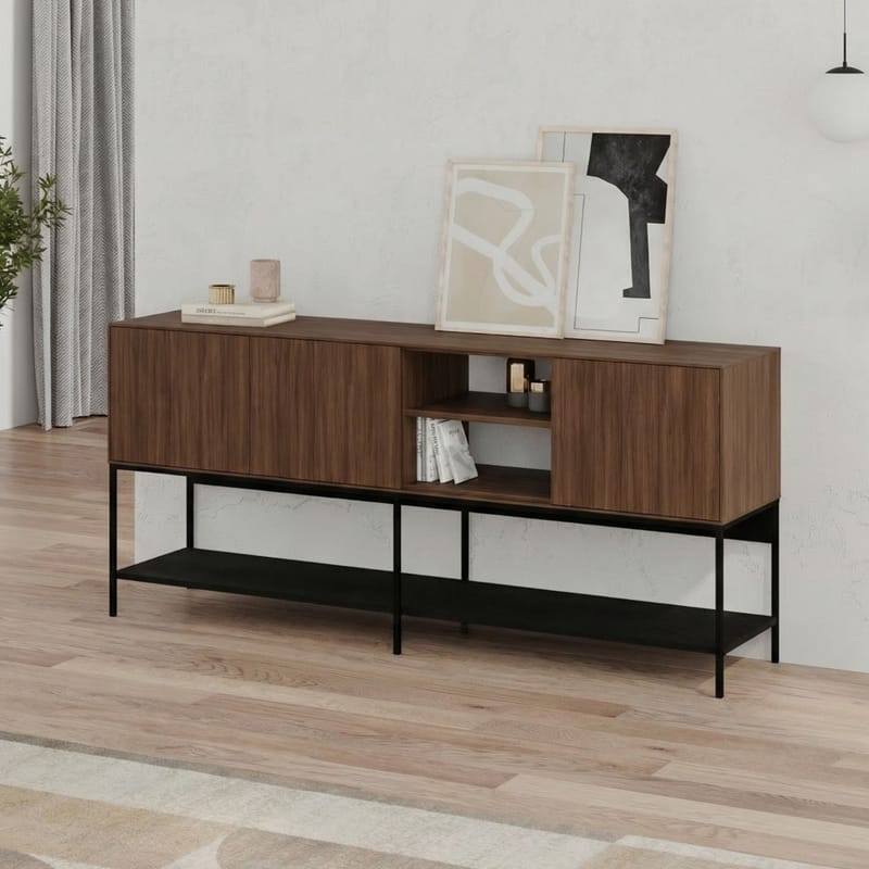 Kenvor Konsoll 180x80x40 cm - Milano Walnut, Wood Black, Black - Møbler - Bord - Avlastningsbord & sidobord - Konsollbord & gangbord