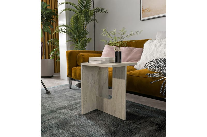 Kiros Sidebord 35x35 cm - Beige - Møbler - Bord - Avlastningsbord & sidobord - Lampebord & sidebord