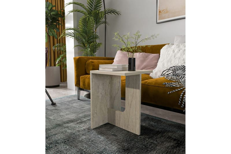 Kiros Sidebord 35x35 cm - Beige - Møbler - Bord - Avlastningsbord & sidobord - Lampebord & sidebord