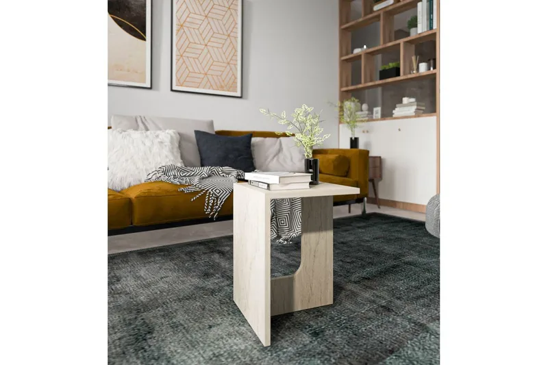 Kiros Sidebord 35x35 cm - Beige - Møbler - Bord - Avlastningsbord & sidobord - Lampebord & sidebord