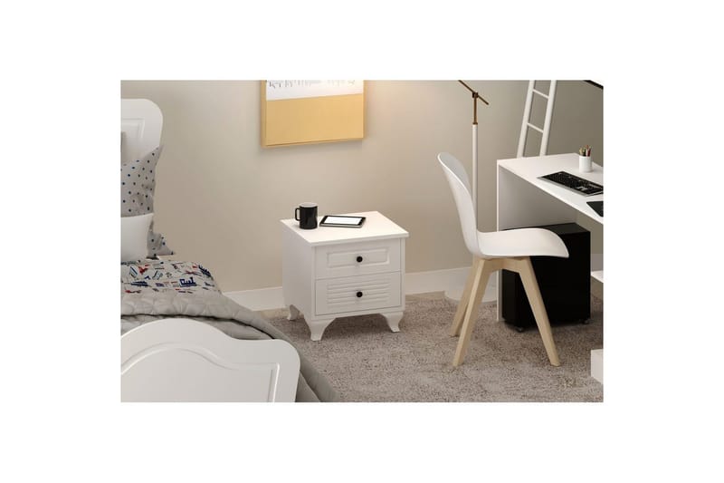 Klyros Nattbord 45 cm - Matt Hvit - Møbler - Bord - Avlastningsbord & sidobord - Sengebord & nattbord