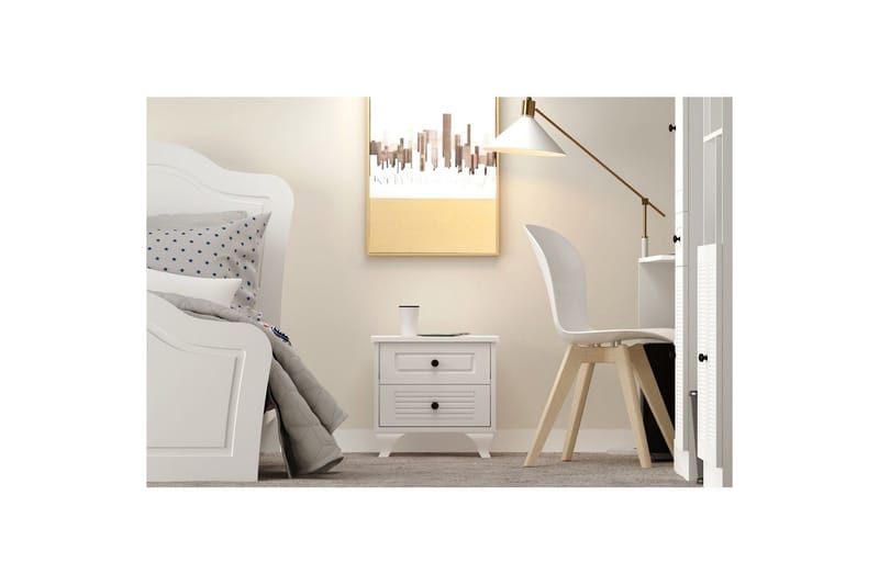 Klyros Nattbord 45 cm - Matt Hvit - Møbler - Bord - Avlastningsbord & sidobord - Sengebord & nattbord