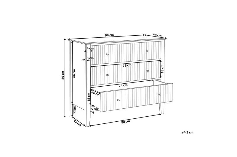 Kommode Assisi med 3 skuffer - Oppbevaring - Oppbevaringsmøbler - Kommode - Entrekommode