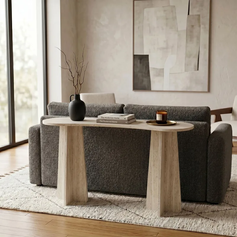 Kommode Homitis Zen (120 x 75 x 35 cm) Travertin - Travertin - Møbler - Bord - Avlastningsbord & sidobord - Brettbord og småbord