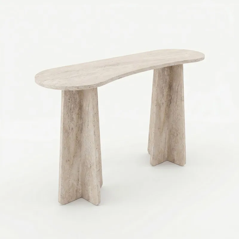 Kommode Homitis Zen (120 x 75 x 35 cm) Travertin - Travertin - Møbler - Bord - Avlastningsbord & sidobord - Brettbord og småbord