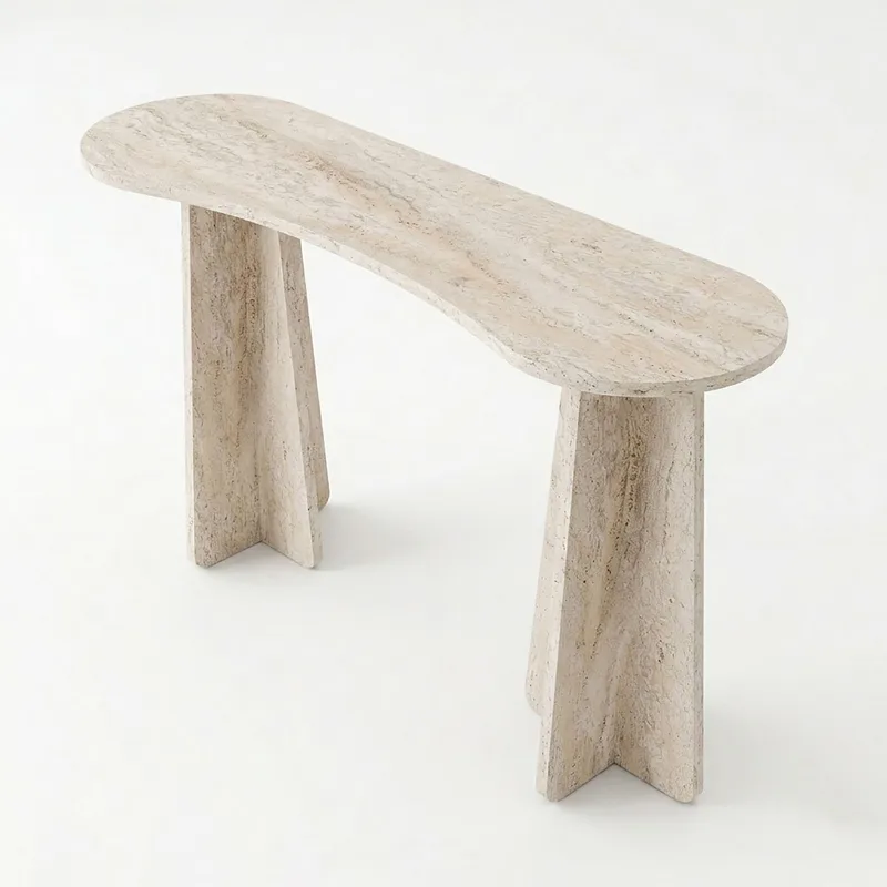 Kommode Homitis Zen (120 x 75 x 35 cm) Travertin - Travertin - Møbler - Bord - Avlastningsbord & sidobord - Brettbord og småbord