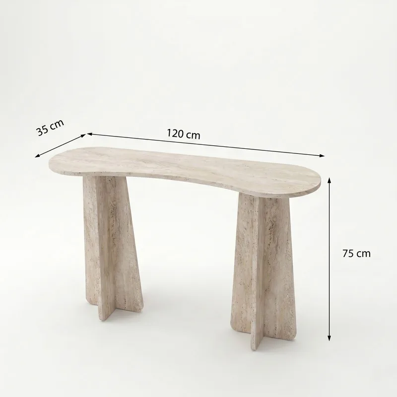 Kommode Homitis Zen (120 x 75 x 35 cm) Travertin - Travertin - Møbler - Bord - Avlastningsbord & sidobord - Brettbord og småbord