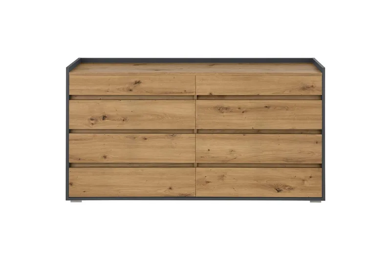 Kommode Kosmo Antrasitt/Eik, 8 skuffer - Antrasitt/Eik, 8 skuffer - Møbler - Bord - Avlastningsbord & sidobord - Konsollbord & gangbord