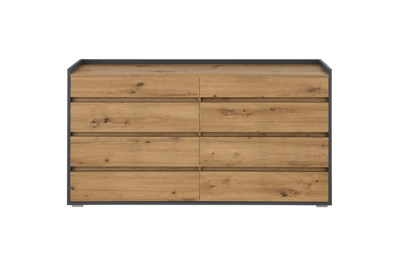 Kommode Kosmo Antrasitt/Eik, 8 skuffer - Antrasitt/Eik, 8 skuffer - Møbler - Bord - Avlastningsbord & sidobord - Konsollbord & gangbord