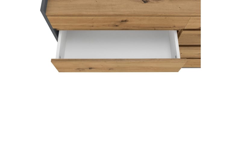 Kommode Kosmo Antrasitt/Eik, 8 skuffer - Antrasitt/Eik, 8 skuffer - Møbler - Bord - Avlastningsbord & sidobord - Konsollbord & gangbord