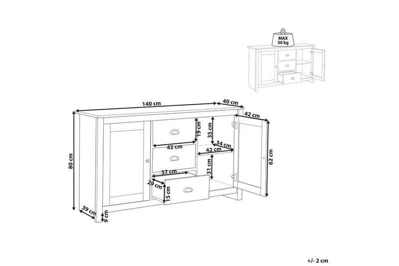 Kommode Lansin - Oppbevaring - Oppbevaringsmøbler - Sideboard & skjenk