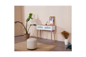 Kommode Mjudi Hvit / Eik - Hvit/Lysfarget tre - Møbler - Bord - Avlastningsbord & sidobord - Konsollbord & gangbord